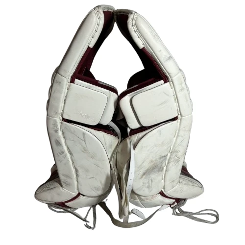 CCM Extreme Flex III - Used Pro Stock Goalie Pads (White/Maroon/Black) 2 CCM Extreme Flex III - Used Pro Stock Goalie Pads (White/Maroon/Black) - Image 2