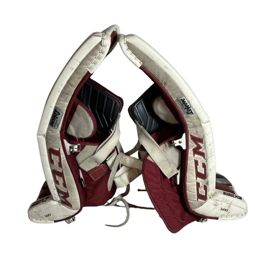 CCM Extreme Flex III - Used Pro Stock Goalie Pads (White/Maroon/Black) 4 CCM Extreme Flex III - Used Pro Stock Goalie Pads (White/Maroon/Black) - Image 4