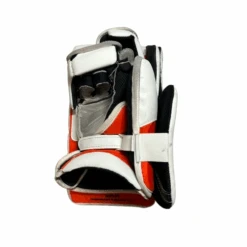 True L20.2 - Used Pro Stock Goalie Blocker (White/Orange/Black) -Hockey Stick Market Photo 2025 02 25 11 58 24 AM removebg preview