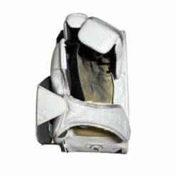 Bauer Supreme Mach - Used Pro Stock Full Right Goalie Blocker (White/Navy) -Hockey Stick Market Photo 2025 02 25 3 18 48 PM removebg preview