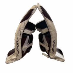 Bauer Vapor Hyperlite 2 - Used Pro Stock Goalie Pads (White/Maroon) 7 Bauer Vapor Hyperlite 2 - Used Pro Stock Goalie Pads (White/Maroon) -Hockey Stick Market Photo 2025 03 27 1 49 20 PM removebg preview