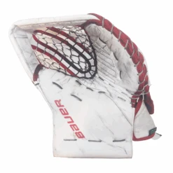 Bauer Supreme Shadow - NCAA Used Pro Stock Goalie Glove (White/Red)