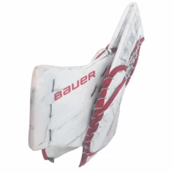 Bauer Supreme Shadow - NCAA Used Pro Stock Goalie Glove (White/Red) 5 Bauer Supreme Shadow - NCAA Used Pro Stock Goalie Glove (White/Red) -Hockey Stick Market ST2