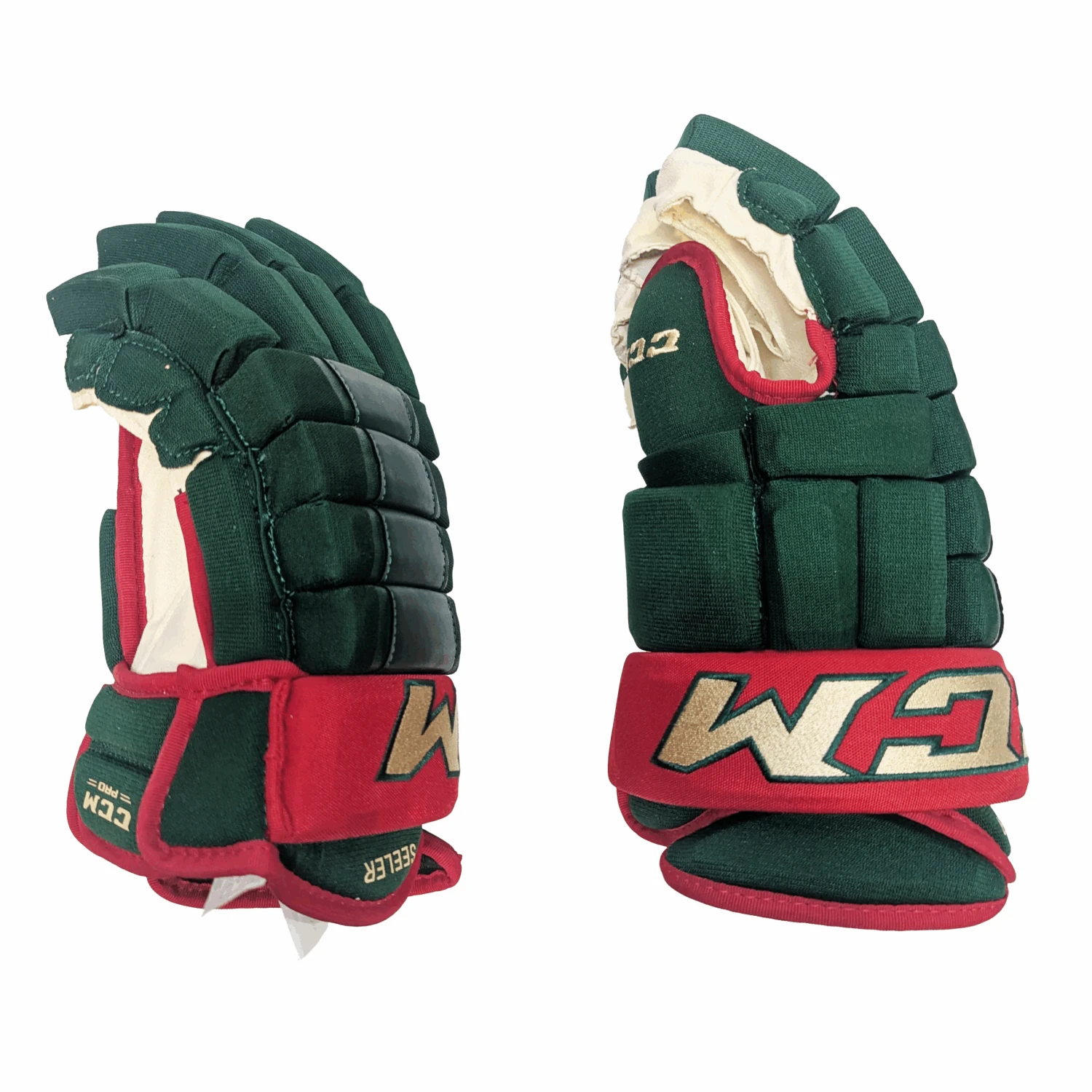 CCM HG97 - NHL Pro Stock Glove - Nick Seeler (Green/Red/Gold) 2 CCM HG97 - NHL Pro Stock Glove - Nick Seeler (Green/Red/Gold) - Image 2