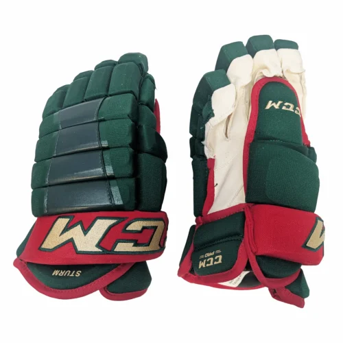 CCM HG97 - NHL Pro Stock Glove - Nico Sturm (Green/Red/Gold)