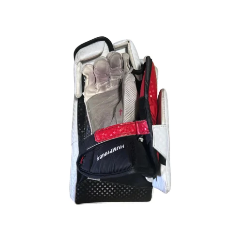 Vaughn Velocity V10 - Used Pro Stock Goalie Full Set (White/Red/Black) -Hockey Stick Market blocker 2