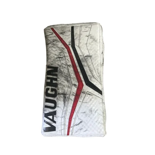 Vaughn Velocity V10 - Used Pro Stock Goalie Full Set (White/Red/Black) -Hockey Stick Market blocker 3