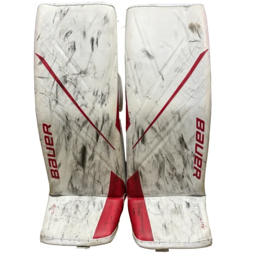 Used - Bauer Vapor Hyperlite Pro Stock Goalie Pads (White/Red)