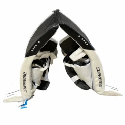 Bauer Supreme Mach - New Pro Stock Goalie Pads (White/Black) -Hockey Stick Market craiyon 140804 image