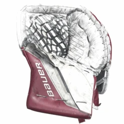 Bauer Supreme Shadow - Used Pro Stock Goalie Glove (White/Maroon/Black)