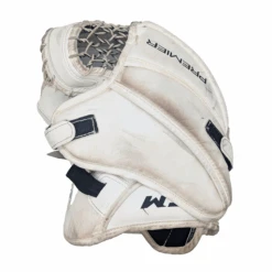 CCM Premier - Used Full-Right Pro Stock Goalie Glove (White) -Hockey Stick Market p1