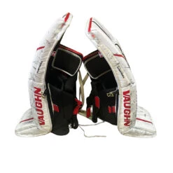 Vaughn Velocity V10 - Used Pro Stock Goalie Full Set (White/Red/Black) -Hockey Stick Market pads 2
