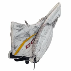 CCM Extreme Flex 6 - Used AHL Pro Stock Goalie Glove (White/Yellow/Red) -Hockey Stick Market prac2