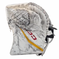CCM Extreme Flex 6 - Used AHL Pro Stock Goalie Glove (White/Red/Yellow)
