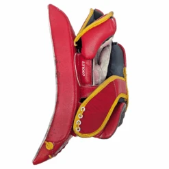 Bauer Supreme Shadow - AHL Used Pro Stock Goalie Blocker (White/Red/Yellow) 6 Bauer Supreme Shadow - AHL Used Pro Stock Goalie Blocker (White/Red/Yellow) -Hockey Stick Market shad3