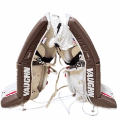 Vaughn Velocity V7 - Used Pro Stock Goalie Pads (White/Brown/Red) -Hockey Stick Market unnamed Photoroom 12