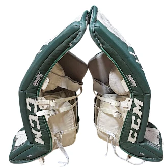 CCM Extreme Flex 3 - Used Pro Stock Goalie Pads - (Green/White) 3 CCM Extreme Flex 3 - Used Pro Stock Goalie Pads - (Green/White) - Image 3