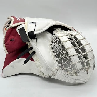 CCM Extreme Flex 6 - Used Pro Stock Goalie Glove (White/Maroon/Black) 3 CCM Extreme Flex 6 - Used Pro Stock Goalie Glove (White/Maroon/Black) - Image 3
